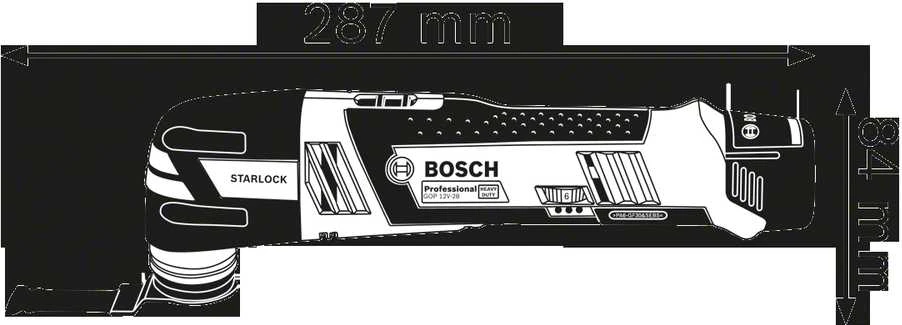 Bosch Akumuliatorinis daugiafunkcis pjoviklis GOP 12V-28, be baterijų ir kroviklio