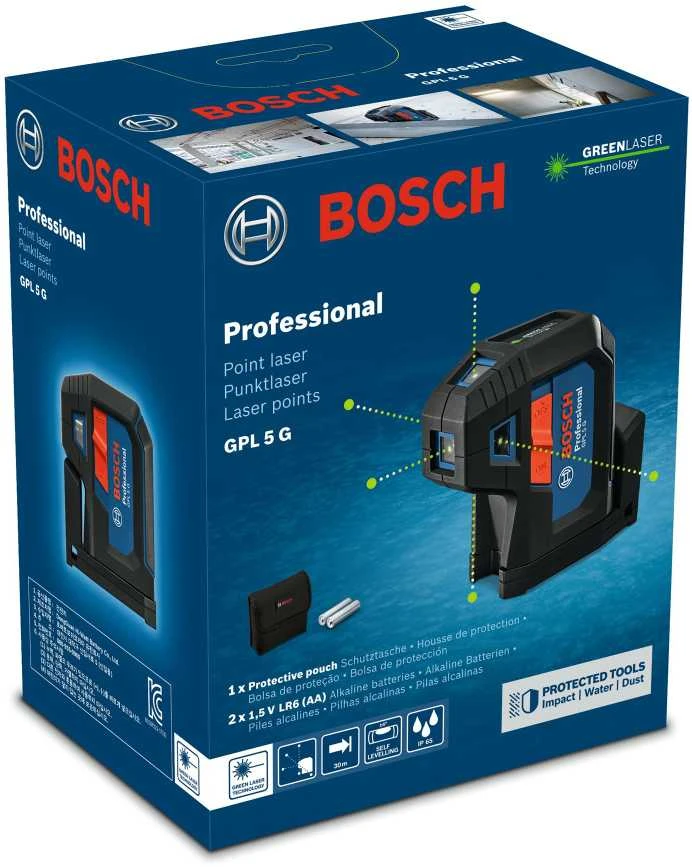 Bosch Taškinis lazerinis nivelyras GPL 3 G, BG 2x1.5V
