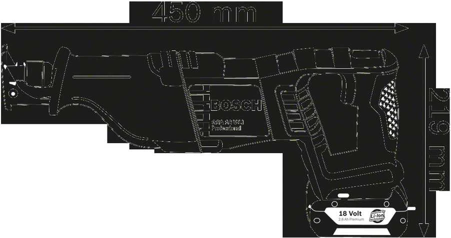 Bosch Akumuliatorinis universalus pjūklas GSA 18 V-LI, SOLO