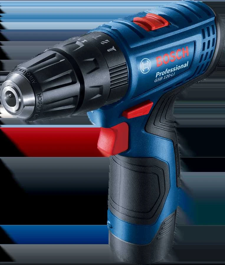 Akumuliatorinis smūginis gręžtuvas-suktuvas Bosch GSB 120-LI Professional, 12V 30/14Nm 2x2,0Ah