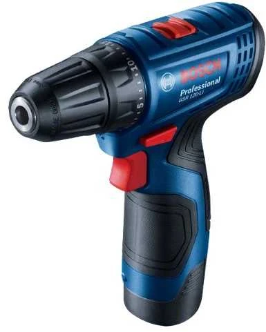 BOSCH suktuvas - gręžtuvas GSR 120-LI 12V 30/14Nm 2x2,0Ah. lagaminas+ prožektorius GLI 12V-300