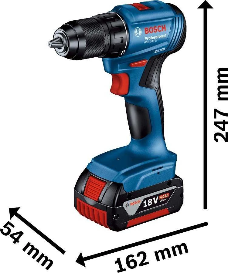 Bosch CORDLESS DRILL GSR 185-LI 18V 1X4.0AH