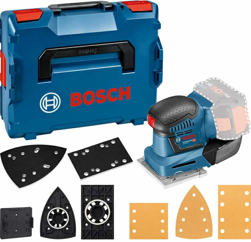 Bosch Akumuliatorinis vibracinis šlifuoklis GSS 18V-10, be akumuliatoriaus ir kroviklio
