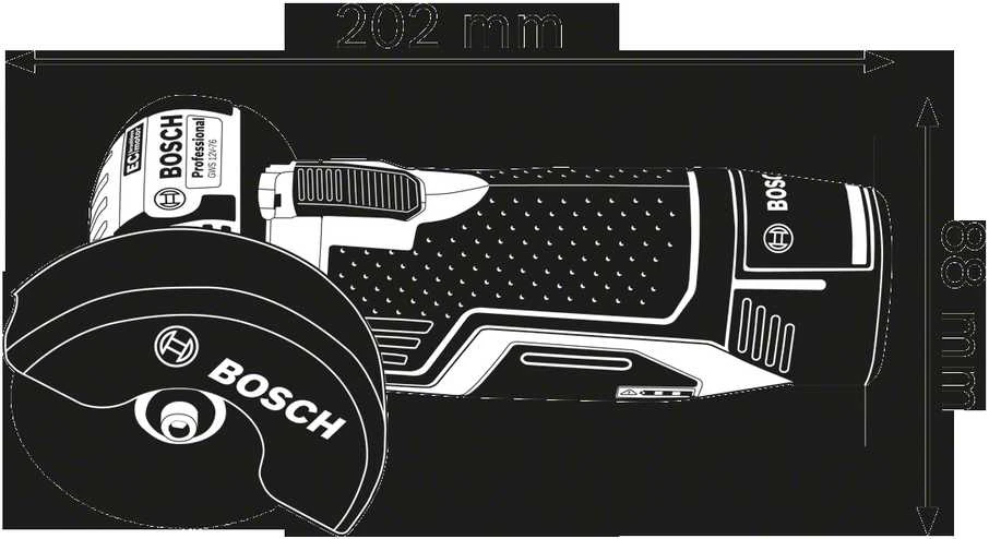 Bosch Professional kampinis šlifuoklis GWS 12V-76 (be baterijos ir įkroviklio; kartoninėje dėžėje)