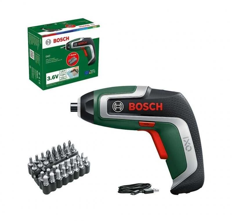 Bosch IXO 7 + 32tlg. Kartono antgalių rinkinys