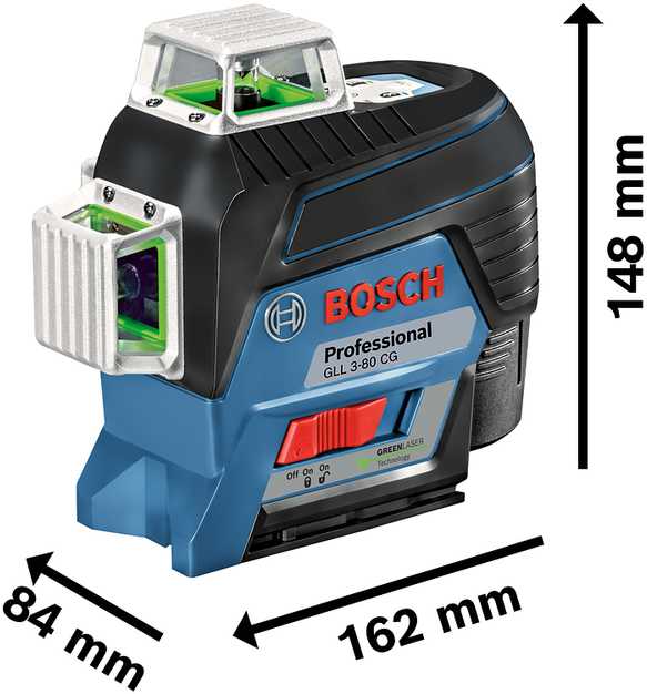 Bosch Linijinis lazerinis nivelyras GLL 3-80 CG Professional (0601063T00)