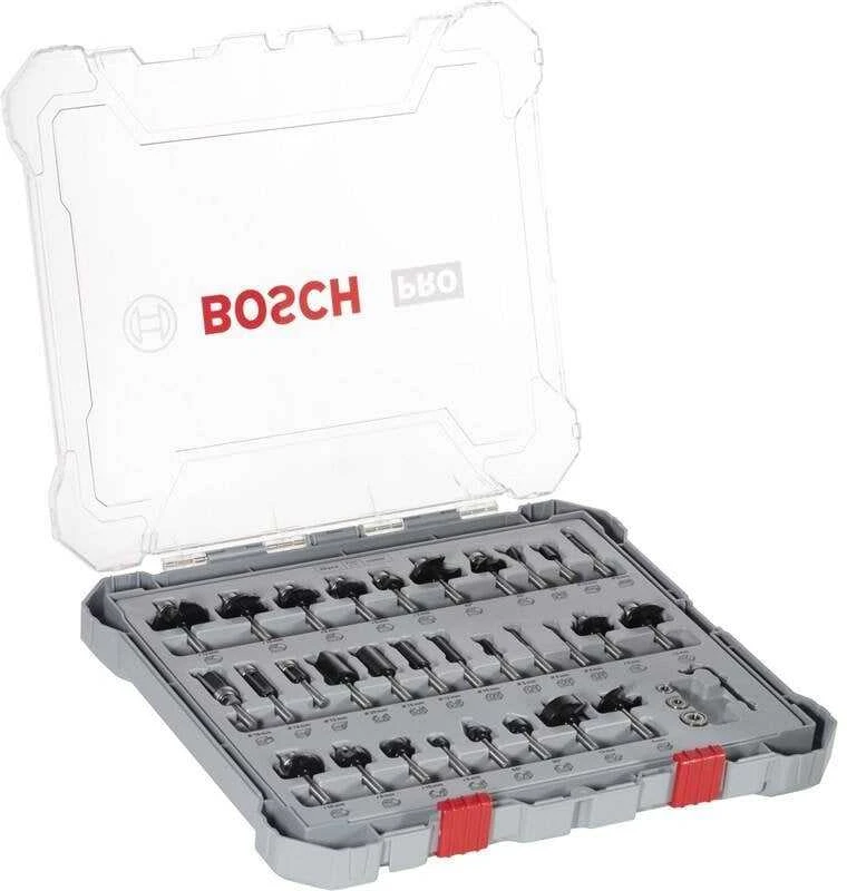 Bosch frezų rinkinys, 30vnt., mišrus, 6mm kotu