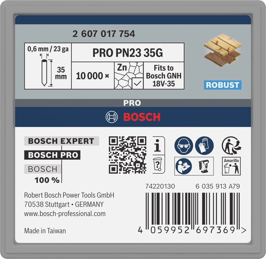 Bosch Vinutės, PRO PN23 G 0.6x35mm, 10000 gb.