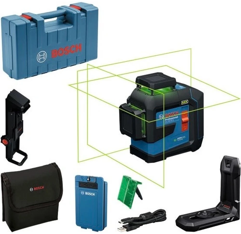 Bosch  Linijinis lazerinis nivelyras GLL 80-33 G lagamine su universaliu laikikliu LB 10 (0601065501)
