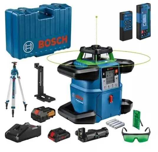 BOSCH LASER SUKAMASIS GRL 650 CHVG Žalias + IMTUVAS LR 65 G + Pultas RC 6 + UCHWYT WM 6 + STOVAS BT 300 HD 1xPC4,0Ah WALIZKA