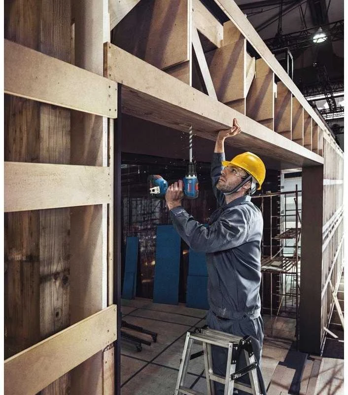 Bosch akumuliatorinis gręžtuvas naudojamas statybose