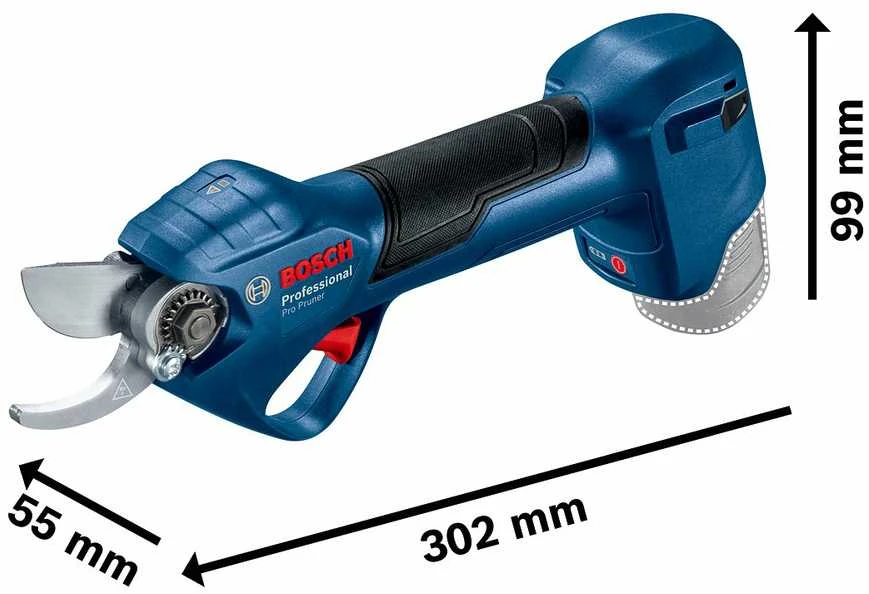 BOSCH akumuliatorinis sekatorius 12V PRO PRUNER 25mm 2x3,0Ah
