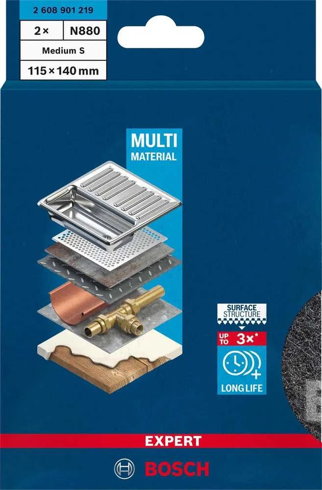 Bosch EXPERT N880 Fleece 115x140mm,Medium S, 2-pc