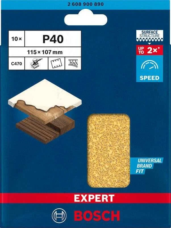 Bosch C470 švitrinis popierius 115x107,G40,10vnt.