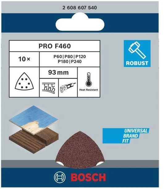 Bosch PAPIER DELTA 93 GR. 60-180 10PC REDWOOD TOP Rinkinys BOSCH