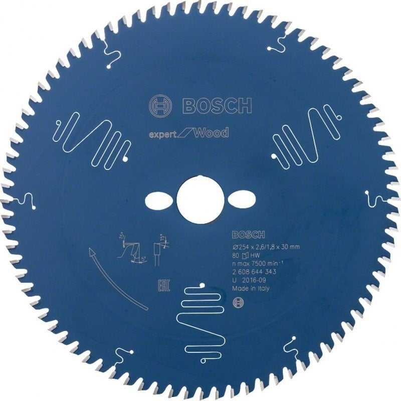 Pjovimo diskas Bosch Expert for Wood 2608644343; 254x30 mm; Z80