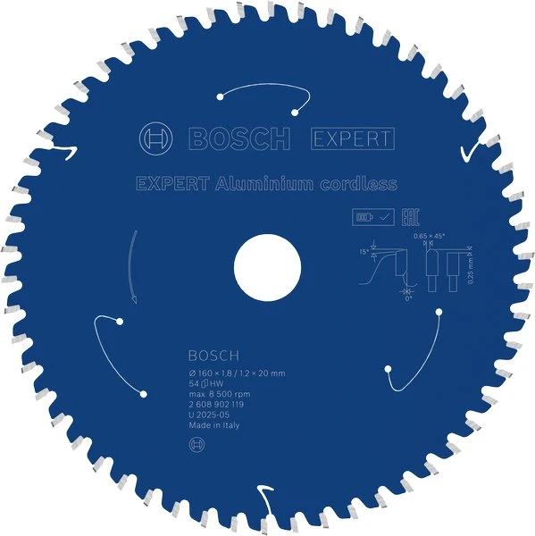 Bosch Expert for Aliuminio 160x20x1.8/1.3x54T