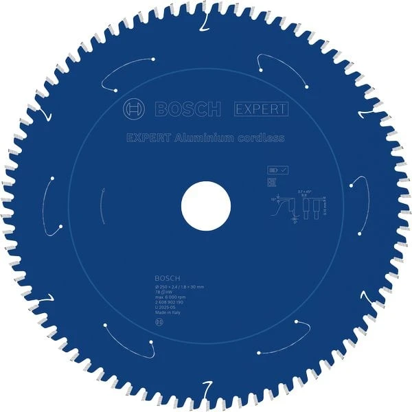 Bosch Expert for Aliuminio 250x30x2.4/1.8x78T