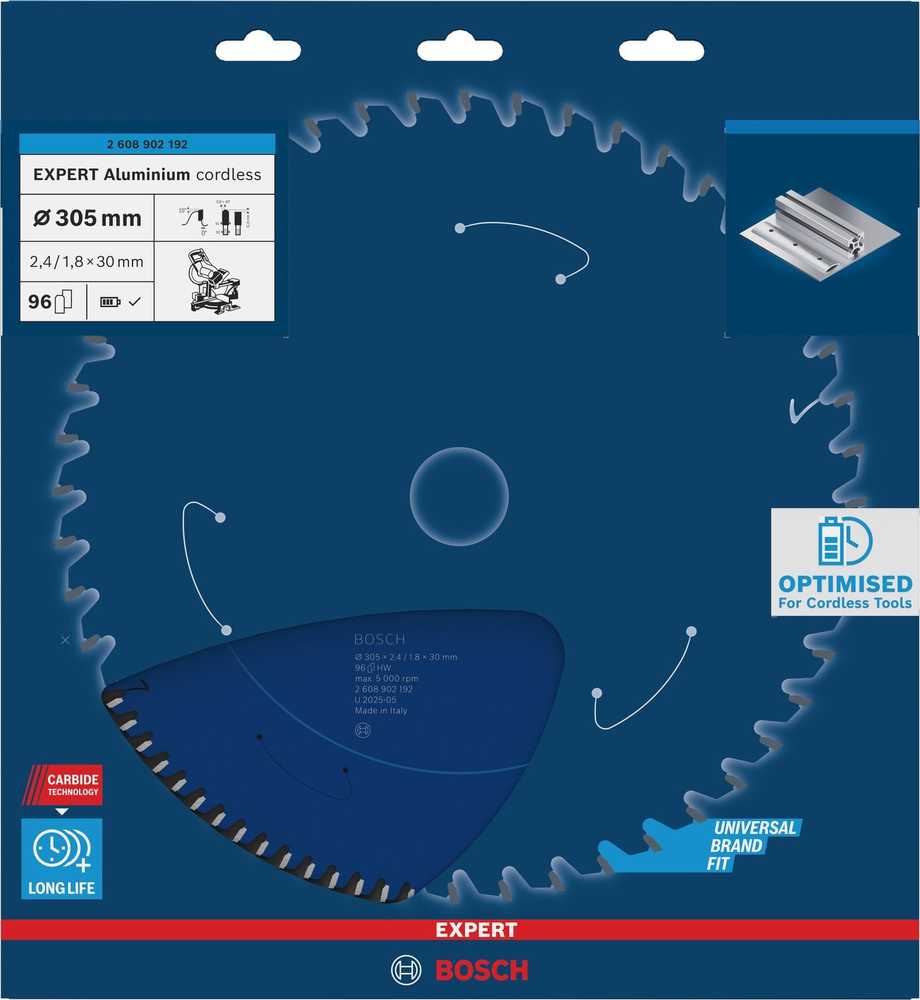 Bosch Expert for Aliuminio 305x30x2.4/1.8x96T