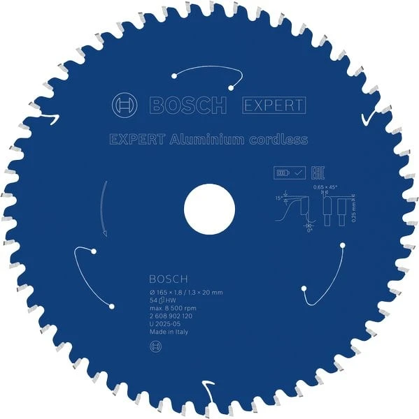 Bosch Expert for Aliuminio 165x20x1.8/1.3x54T
