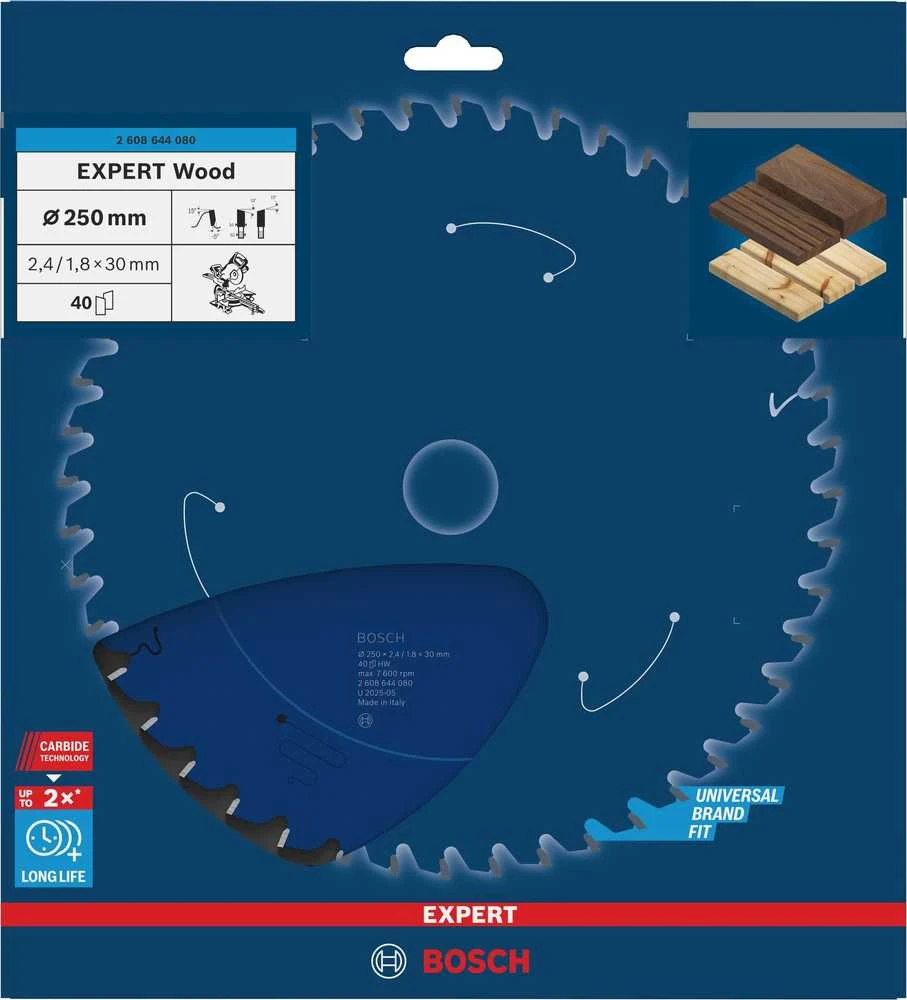 Bosch Pjovimo diskas Expert 250 x 30 x 2,4 mm, 40