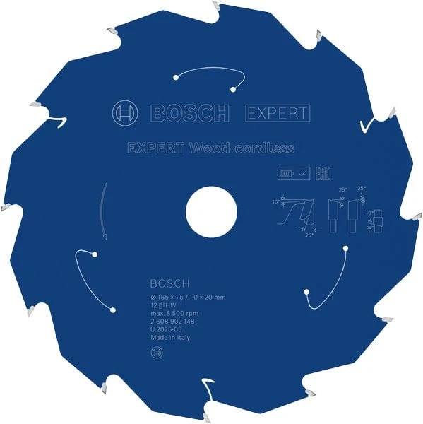 Bosch Expert for Wood 165x20x1,5/1x12T