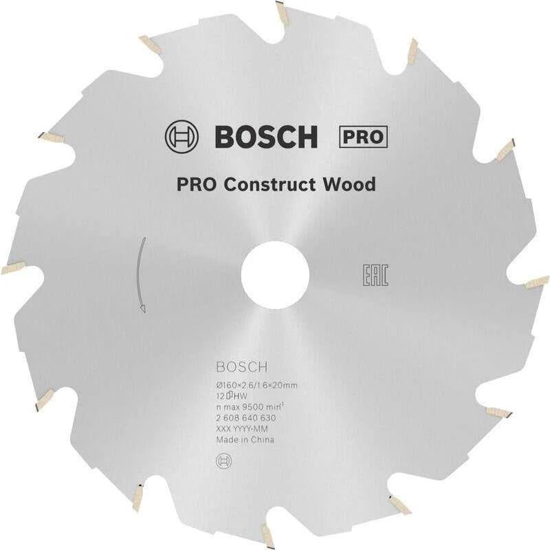 „Bosch PRO Construct“ medienos pjovimo įrankis 160x20x2,6/1,6x12T