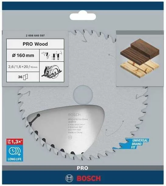 Bosch Disk.pjūkl.diskas Optiline Wood 160x20/16