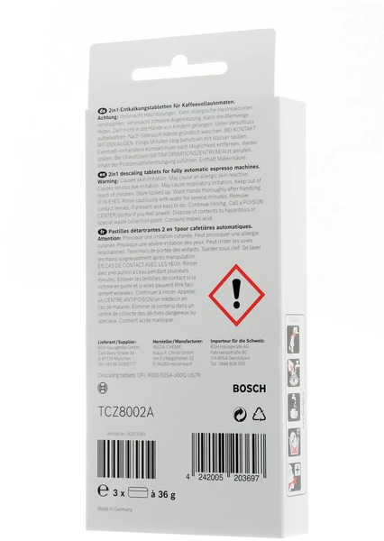 Nukalkinimo tabletės Bosch TCZ8002N