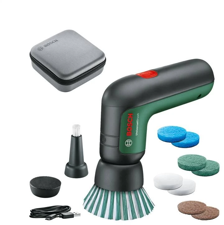 Plovimo šepetys Bosch UniversalBrush; 3,6 V; 1x2,0 Ah akum. + priedai