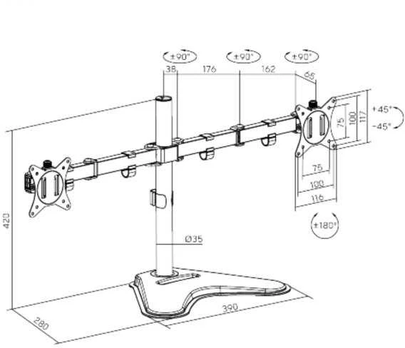 Laikiklis Fellowes Brateck LDT66-T024