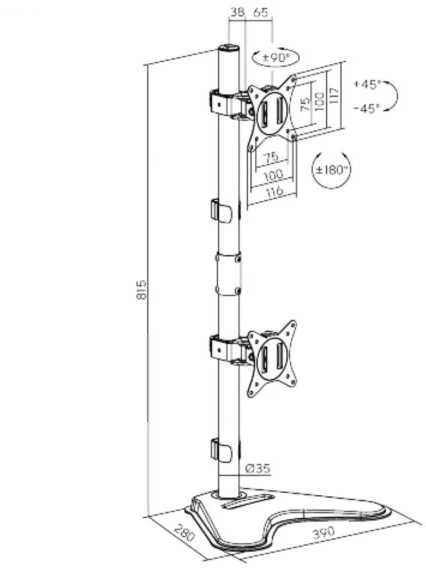 Laikiklis Fellowes Brateck LDT66-T02V