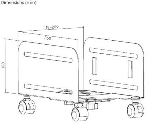 Fellowes Brateck kompiuterio stovas CPB-4 mobilusis