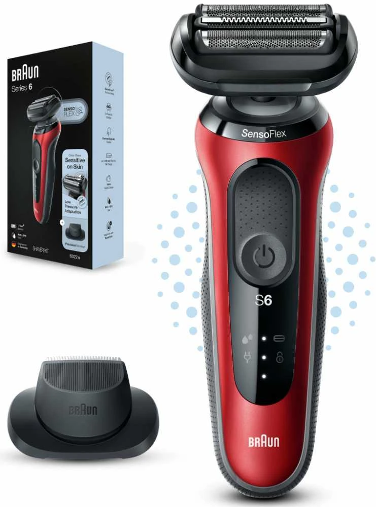 Braun | Shaver | 61-R1200s | Operating time (max) 50 min | Wet & Dry | Raudona/Juodas