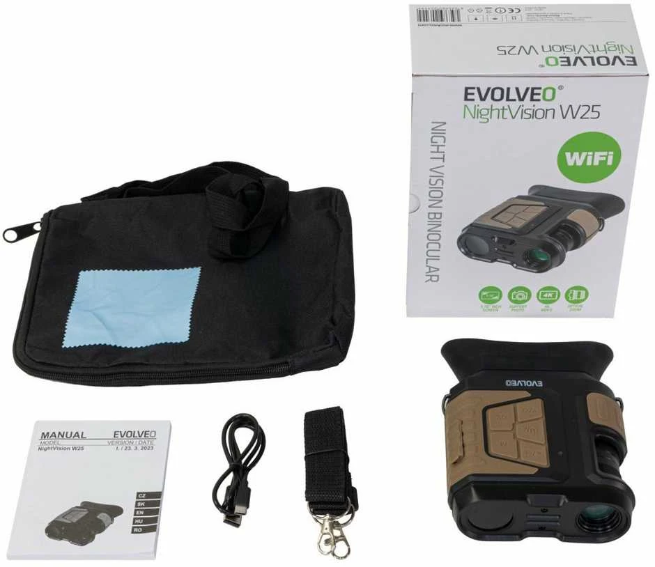 Žiūronai Evolveo NightVision W25 žiūronai su naktiniu matymu ir WiFi