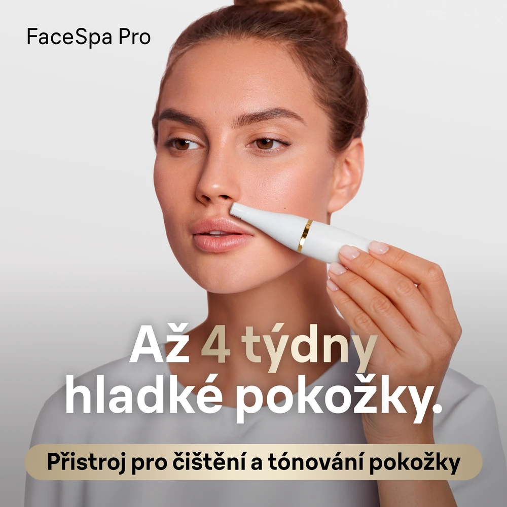 Braun FaceSpa Pro kasvoepilaattori + 3 lisäosaa, 911, valkoinen/pronssi