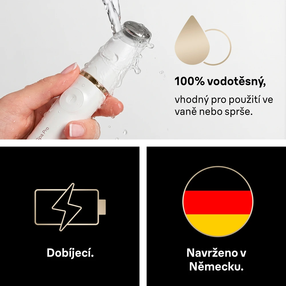 Braun FaceSpa Pro kasvoepilaattori + 3 lisäosaa, 911, valkoinen/pronssi