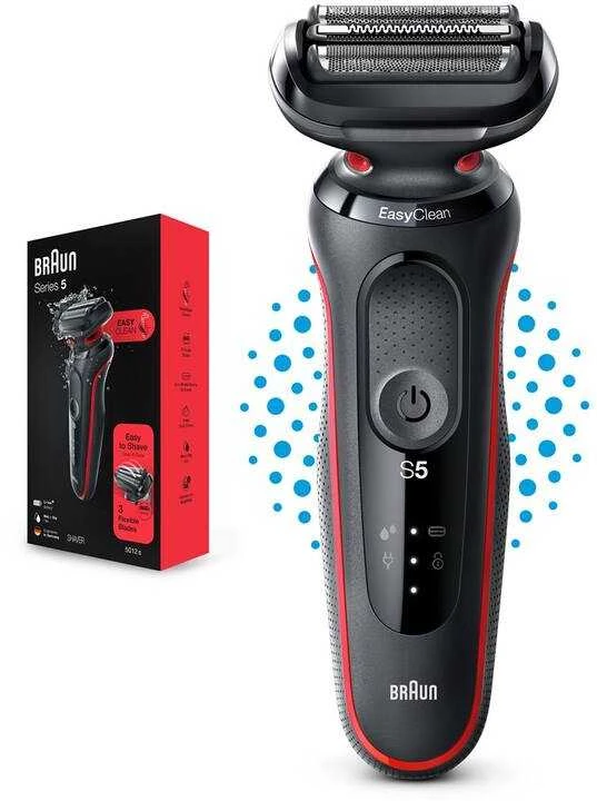 Braun | Shaver | 51-R1000s | Operating time (max) 50 min | Wet & Dry | Juodas/Raudona