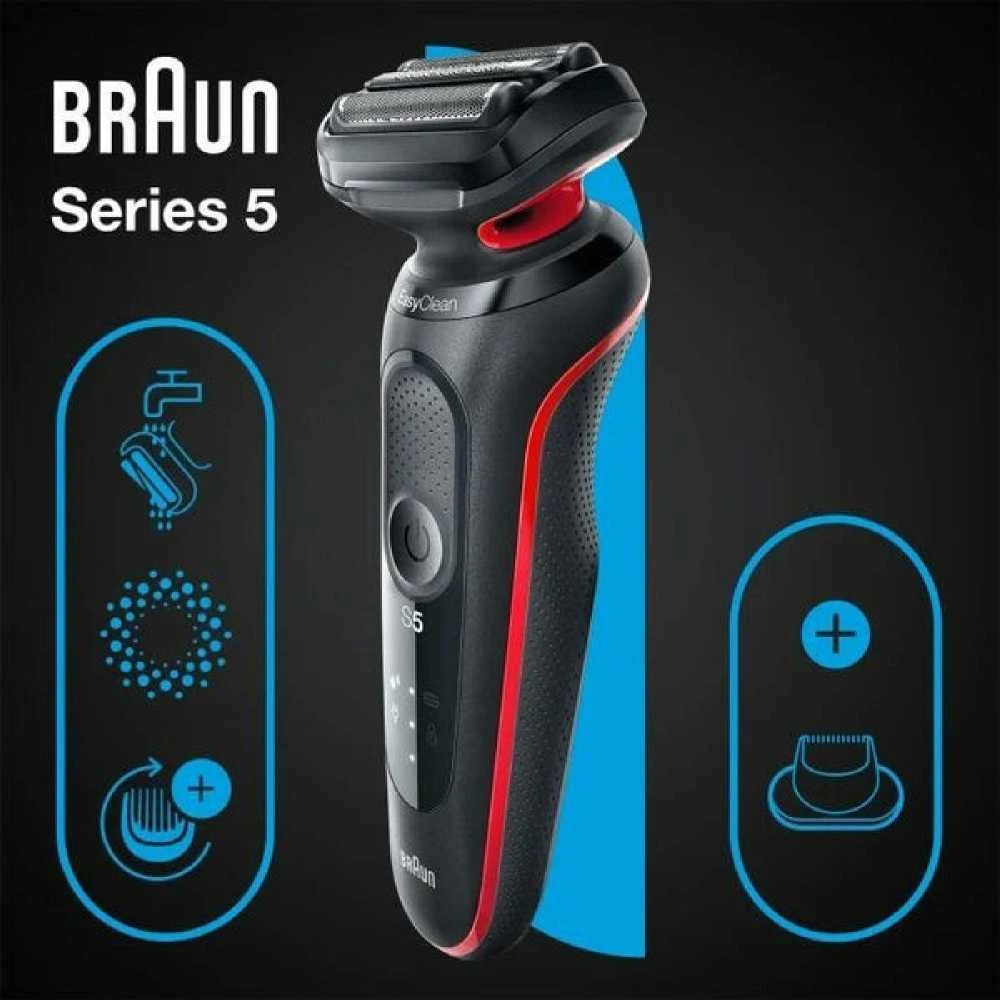 Braun | Shaver | 51-R1200s | Operating time (max) 50 min | Wet & Dry | Juodas/Raudona