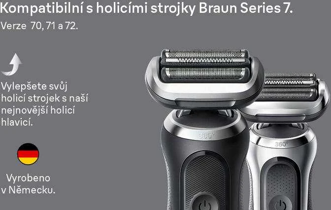 Braun 74S skustuvo galvutės pakaitalas, 7 serija, Sidabrinis