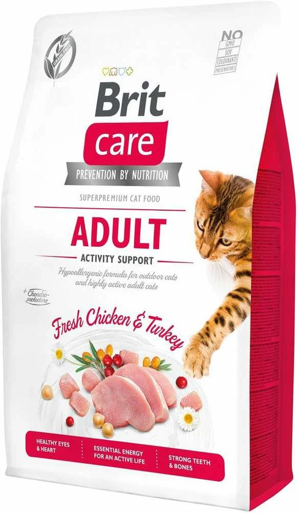 Brit Care Cat GF Adult Activity Support (šviežia vištiena ir Turkija) 2kg
