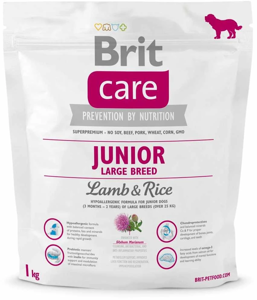 Sausas maistas jaunam šuniui (3 mėn - 2 metai), didelių veislių virš 25 kg - Brit Care Dog Grain-Free Junior Large lašiša 1kg