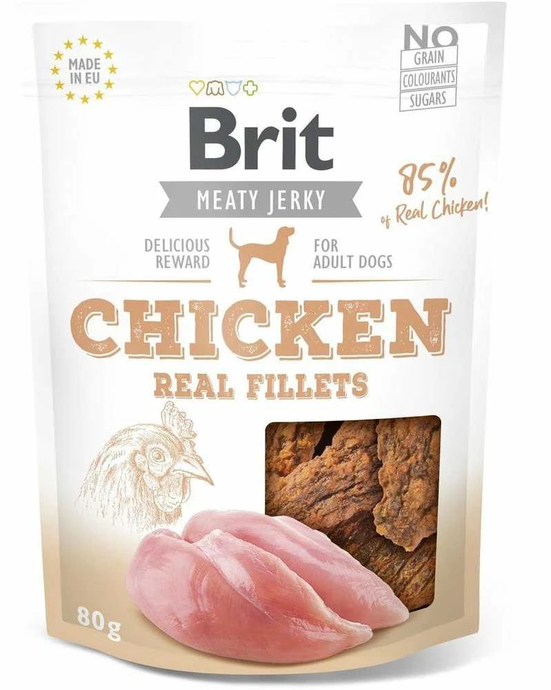 Brit Jerky Chicken Real Fillets skanėstas 80g