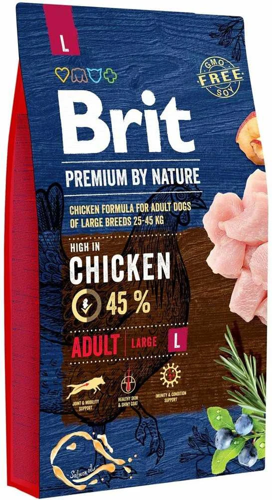 Brit Premium By Nature sausas maistas suaugusiems L dydžio pašarams 8kg