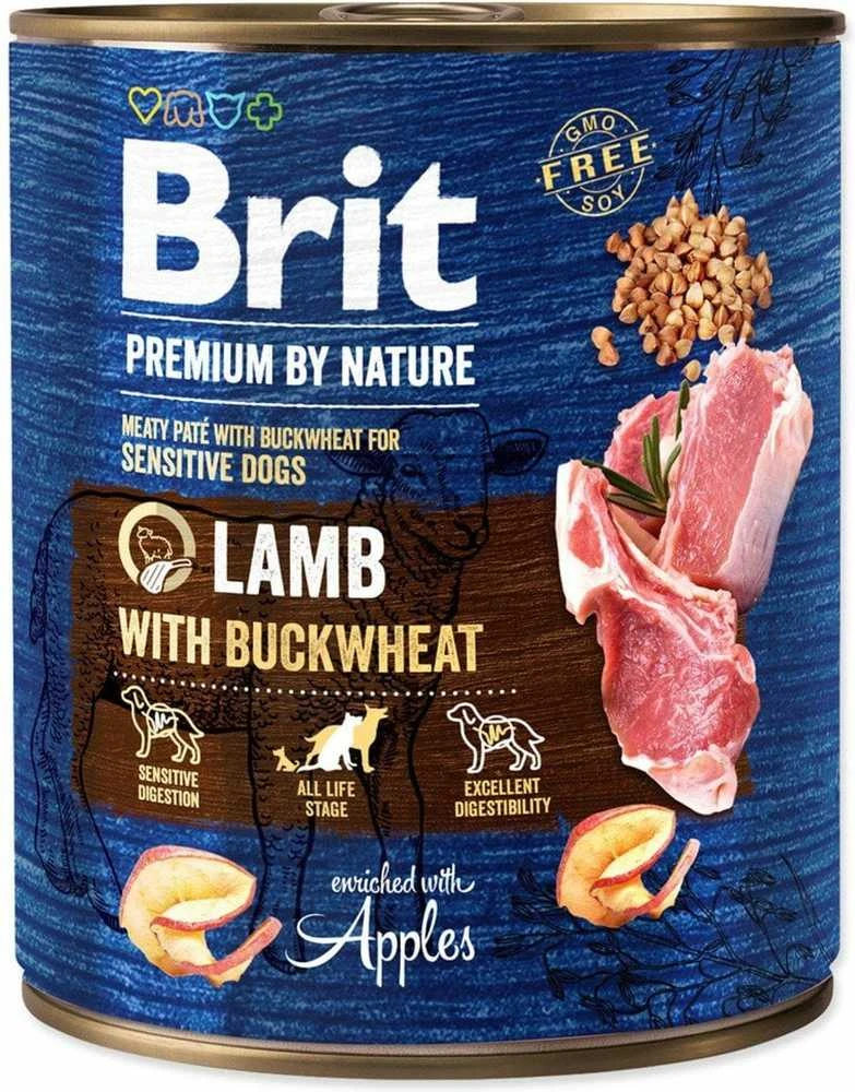 Brit Premium by Nature konservai šunims ėriena with Buckwheat 800g