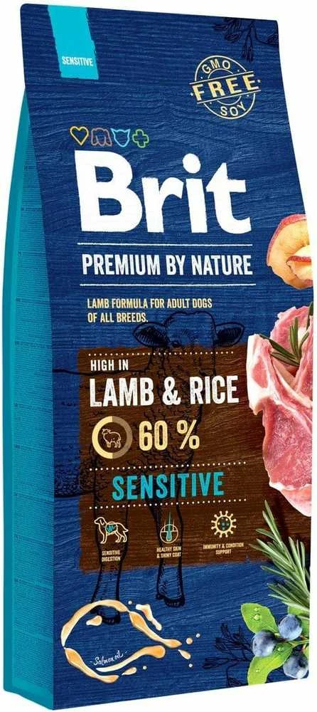 BRIT PREMIUM Dog su ėriena ir ryžiais 15kg