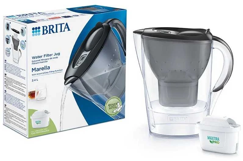Vandens filtravimo ąsotis BRITA Marella Cool Graphite, 2,4 l + 1 vandens filtravimo filtras