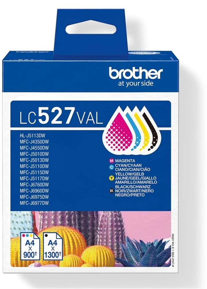 LC527VAL ekonomiškas rinkinys | Brother rašalo kasetė | Juoda, geltona, žydra, rausvai raudona