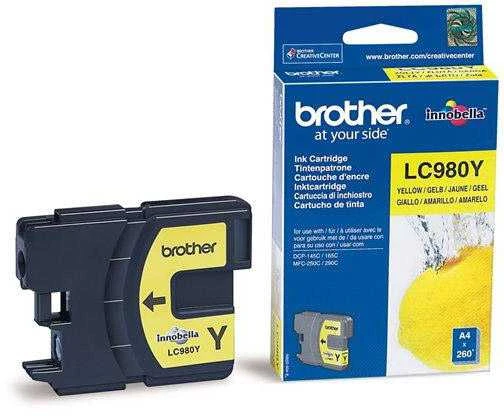 BROTHER LC-980Y TONERIS Geltonas 260P