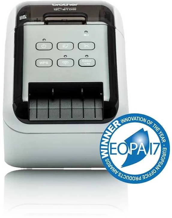 BROTHER etikečių spausdintuvas QL-810W - 62mm, terminis spausdinimas, USB WIFI Profi etikečių spausdintuvas / papildomai įsigijus DK-22251 print red /